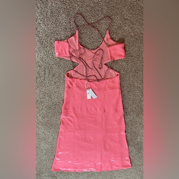 Anthropologie pink sequined gown size large - Picture 7 of 7